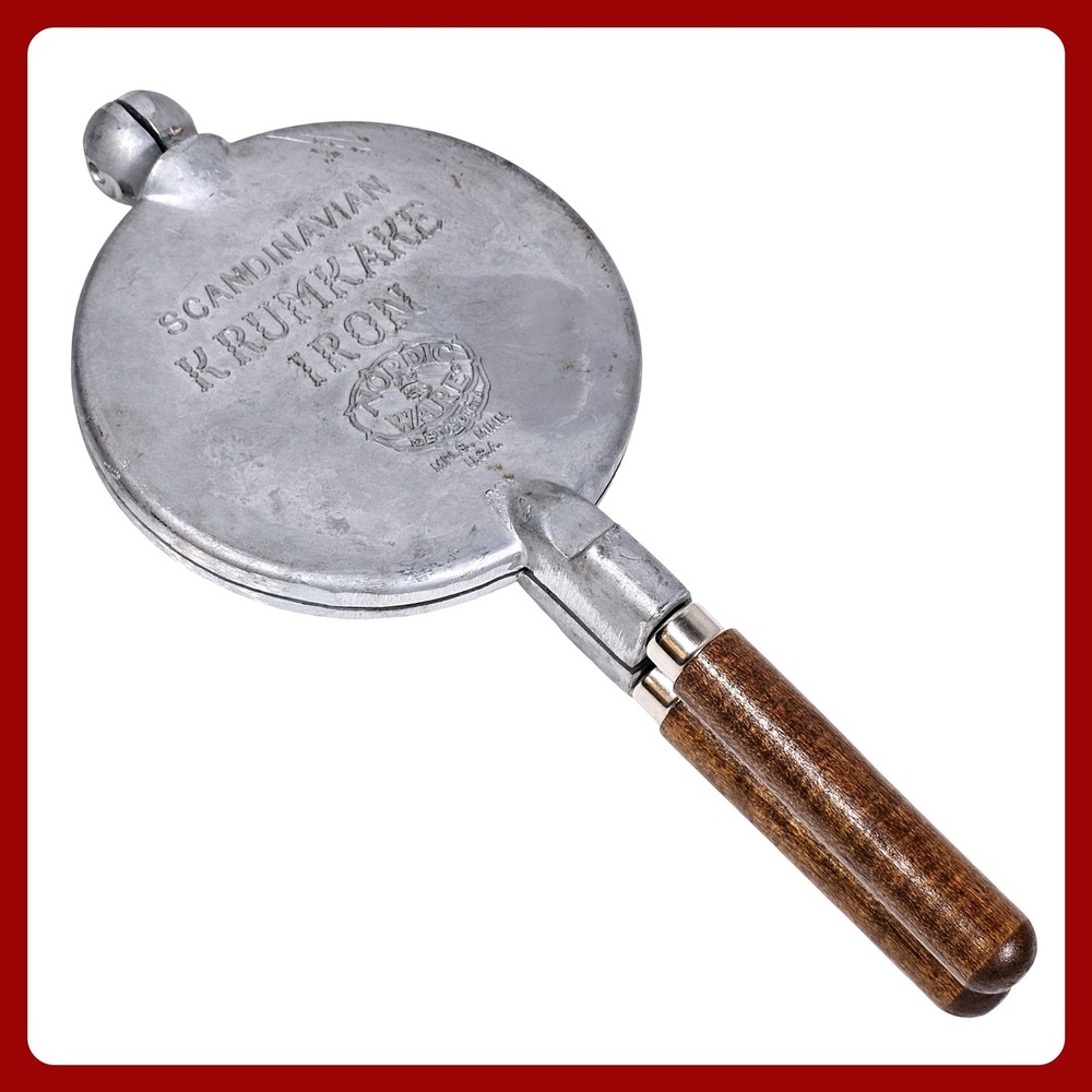 Nordic Ware‎ Vintage Krumkake Iron Stovetop Baker Silver USA Made